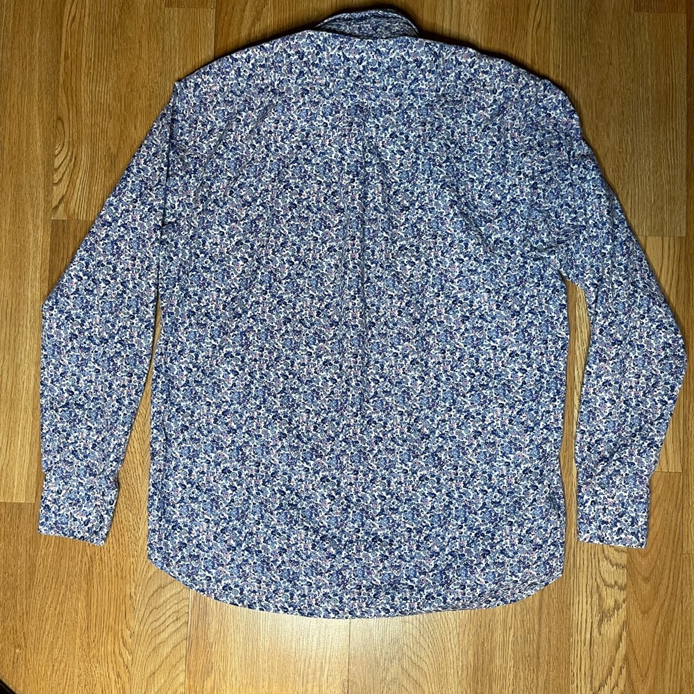 Navy Patterned Casual Button Down Shirt - image 10